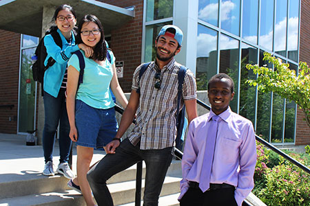 Group of students together outside